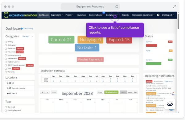 Equipment compliance